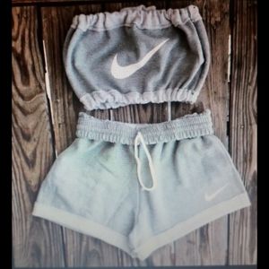 A crop top with shorts